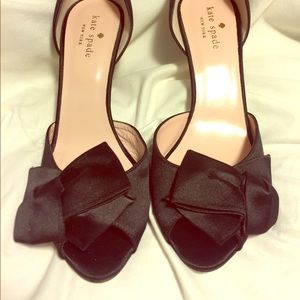Kate Spade Sala black pumps w glitter heel
